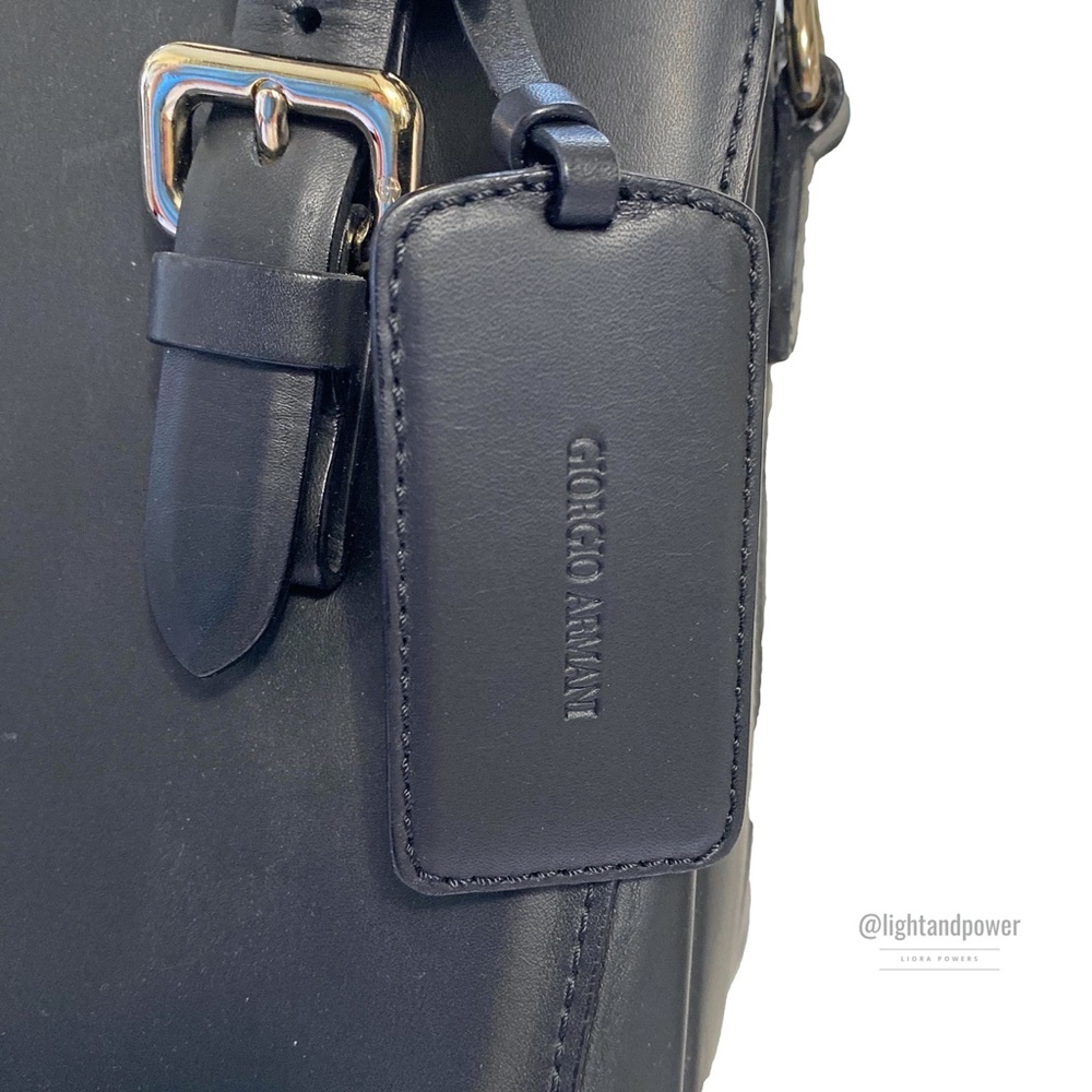 Giorgio Armani Black Calfskin Handbag EUC - Picture 5 of 16